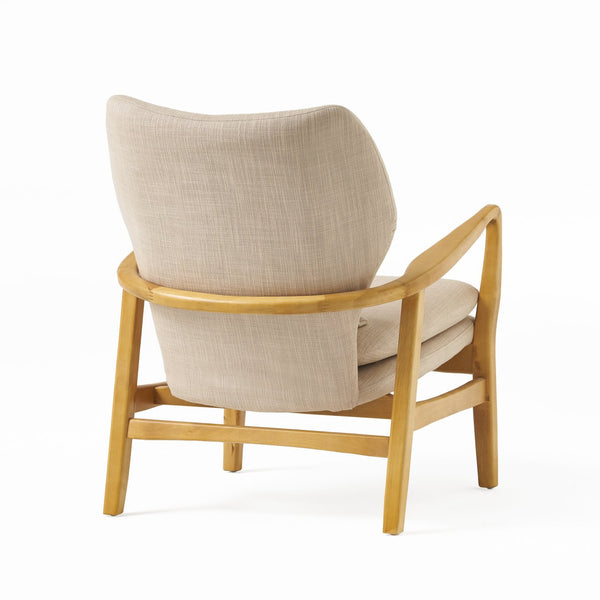 English Elm Christopher Knight Home® - Mid Mid Century Modern Fabric Club Chair with Button-Tufted Back and Accent Pillow, Tapered Birch Legs, Stylish Comfort (31.25˝W x 26.25˝D x 32.75˝H) Beige 59135.00
