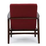 Christopher Knight Home® - Noble House - - Deep Red Fabric Mid Century Modern Club Chair