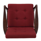 Christopher Knight Home® - Noble House - - Deep Red Fabric Mid Century Modern Club Chair