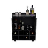 English Elm Bar Cart Philadelphia, Living Room, Black