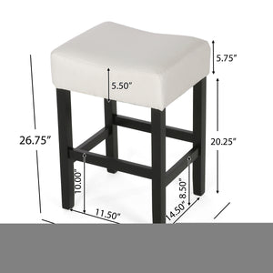 English Elm Christopher Knight Home® - Set Transitional 2-Piece Backless Fabric Counter Height Barstools with 26.75" Seat Height, Durable Upholstery and Sturdy Frame Beige 74492.00FBGE