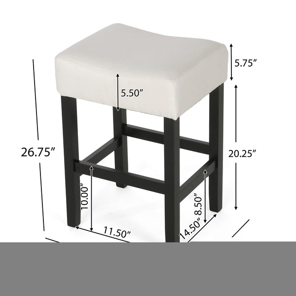 English Elm Christopher Knight Home® - Set Transitional 2-Piece Backless Fabric Counter Height Barstools with 26.75" Seat Height, Durable Upholstery and Sturdy Frame Beige 74492.00FBGE