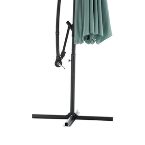 English Elm 10ft Solar Led Cantilever Offset Patio Umbrella with 40 Lights Outdoor Shade Light Green W640140293