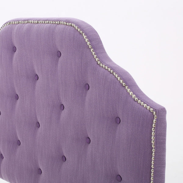 English Elm Christopher Knight Home® - Tufted Upholstered Headboard Twin Size with Button Diamond Stitch, Nailhead Trim and Adjustable Height Light Purple 60665.00LPU