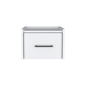 English Elm Floating Nightstand Calion Wall-Mounted White Drawer Nightstand Space-Saving Engineered Wood 17x16x5 B092142858