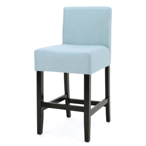 English Elm Christopher Knight Home® - ZUMA Plush Fabric Counter Stool with Breathable Upholstery, Thick Padded Support and Easy Care Finish Light Blue 73723.00FLBLU