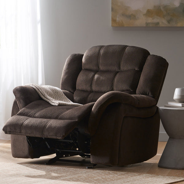 English Elm Christopher Knight Home® - Classic Glider Recliner with Luxurious PU Upholstery, Spacious Seat, Durable Frame, Ultimate Comfort Brown 57412.00F