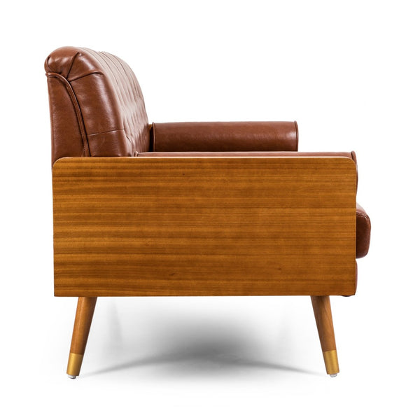 English Elm Aidan Tufted Fabric Sofa with Diamond Stitching and Gold Tipped Rubberwood Legs 61688.00PUCOGN