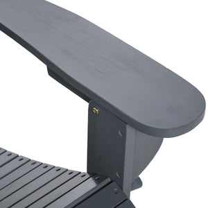 English Elm 3-Piece Folding Adirondack set with Ottoman & Side Table, Rustic Gray Wood, High-Back Comfort for Patio W2225142506