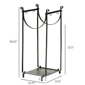 English Elm Firewood Rack With Tools - Sturdy Two-Tier Holder For Indoor/Outdoor Use, Organizes Logs Neatly & Safely W2225142610