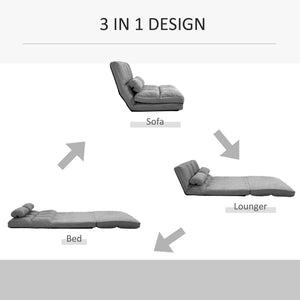 English Elm Convertible Floor Sofa Chair - Versatile Folding Couch Bed With 2 Pillows, Adjustable For Comfort W2225142648