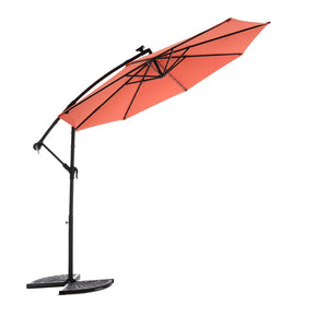 English Elm 10ft Solar Led Cantilever Offset Patio Umbrella with 40 Lights Outdoor Shade Orange W640140291