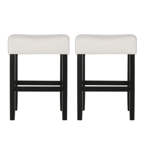 English Elm Christopher Knight Home® - Set Transitional 2-Piece Backless Fabric Counter Height Barstools with 26.75" Seat Height, Durable Upholstery and Sturdy Frame Beige 74492.00FBGE