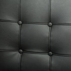 English Elm Christopher Knight Home® - PAVILION Dining Chair Set of 2 with Button-Tufted Waffle Stitching and Polished Silver X-Leg Base Black 59927.00