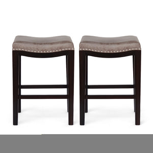 English Elm Tiffin Woven Cane Foldable Outdoor Counter Stools Acacia Wood Bistro Set of 2 67703.00FGRY