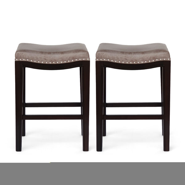 English Elm Tiffin Woven Cane Foldable Outdoor Counter Stools Acacia Wood Bistro Set of 2 67703.00FGRY