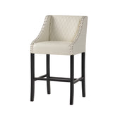 Christopher Knight Home® - Noble House - Milano Ivory Quilted Bonded Leather Bar Stool