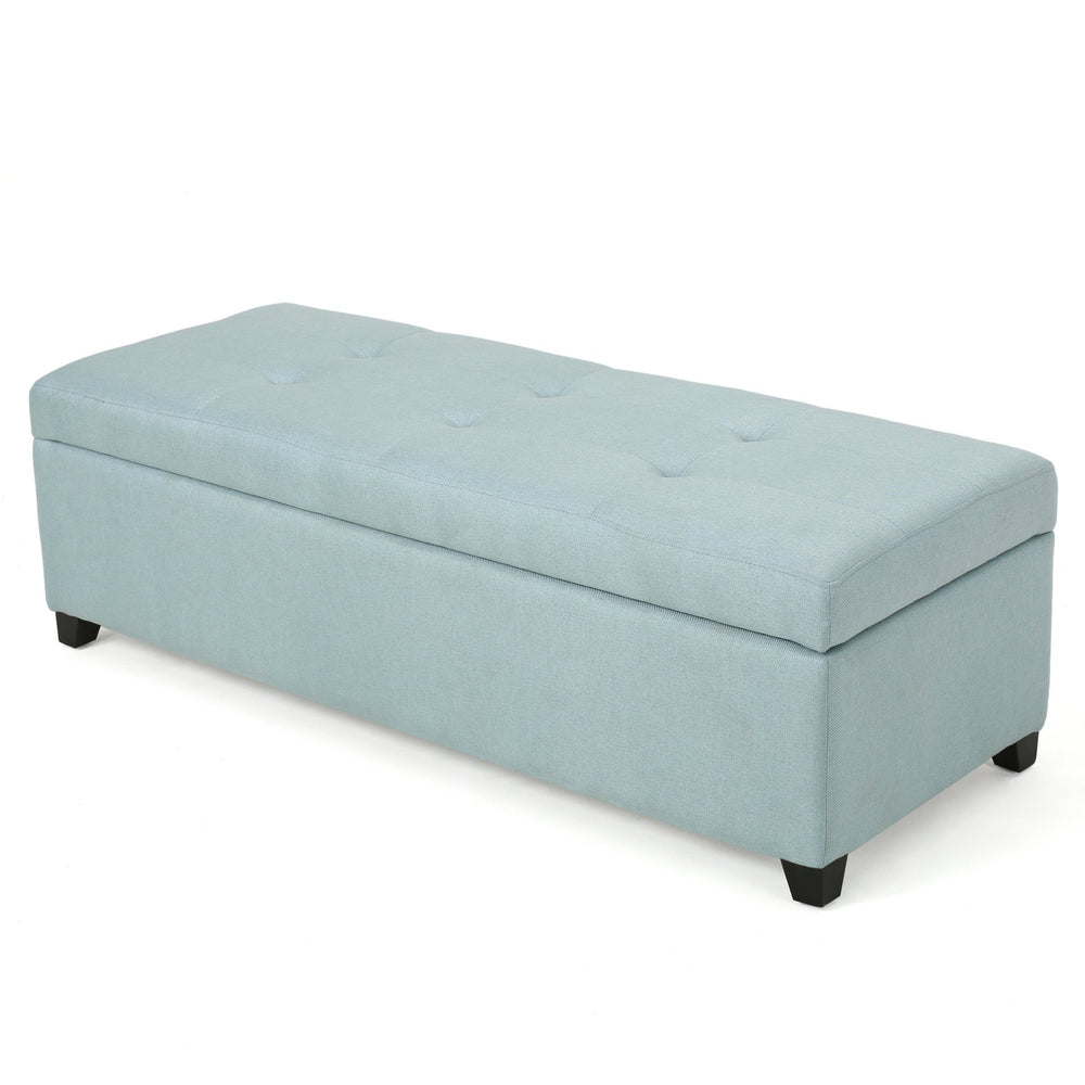 English Elm Christopher Knight Home® - 50 inch Wide Light Blue Tufted Storage Ottoman Bench with Soft-Close Hinges, Cushioned Seating & Spacious Interior - Durable, Stylish Entryway Solution for Living Room, Bedroom, Office 69073.00FLBLU