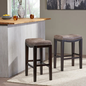 English Elm Tiffin Woven Cane Foldable Outdoor Counter Stools Acacia Wood Bistro Set of 2 67703.00FGRY