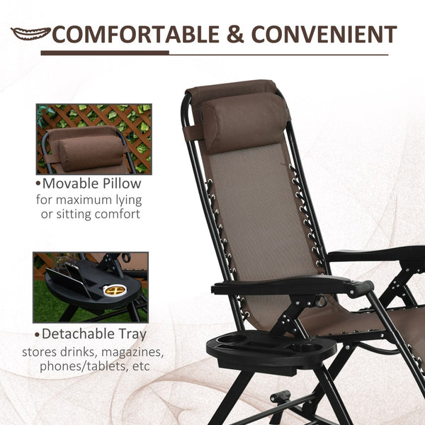 English Elm Outdoor Zero Gravity Rocking Chair with Bungee Seat Cup Holder and Folding Steel Frame W2225142473