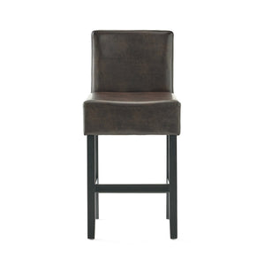 English Elm Christopher Knight Home® - Set of 2 26" Portman Bonded Leather Counter Height Barstool Brown — Stylish, Durable Seating Solution 73724.00