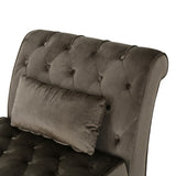 Christopher Knight Home® - Noble House - Rubie Modern Glam Tufted Velvet Chaise Lounge with Scrolled Backrest