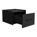 Calion Black Floating Nightstand with Drawer, Wall-Mounted Space-Saving Design - Versatile Top Surface - Premium Finishes - 13.20 x 13.80 x 9.80