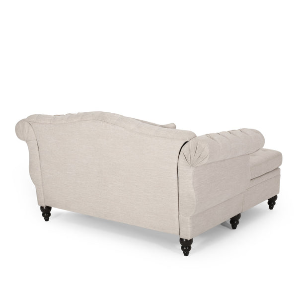 English Elm Christopher Knight Home® - Loveseat Double Chaise Lounge – Timeless Beige Upholstery, Elegant Design, And Ultimate Comfort Retreat 68105.00AFBGE_68105.00BFBGE