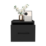 English Elm Floating Nightstand Calion, Bedroom, Black