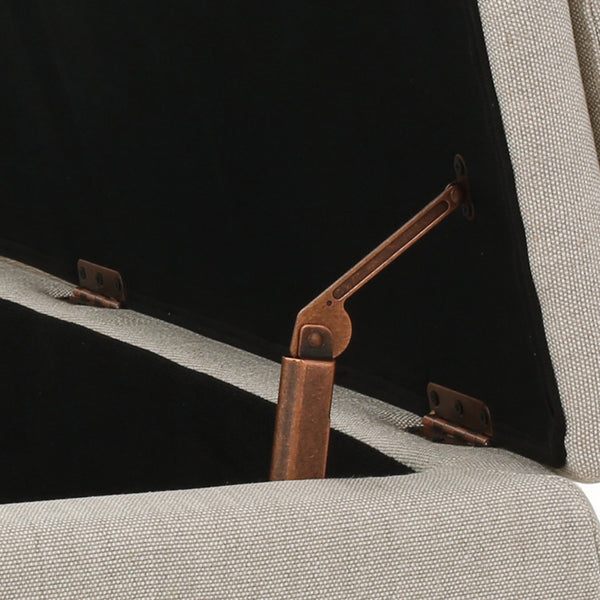 English Elm Christopher Knight Home® - PENROSE Linen Storage Ottoman Bench Ivory White with Birch Legs, Hidden Interior Storage & Versatile Seating 67219.00