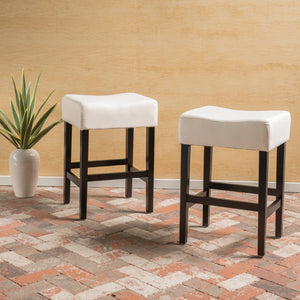 Christopher Knight Home® - Noble House - Lopez Beige Fabric Backless Counter Stool (Set of 2)