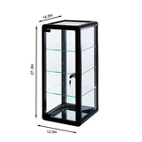 Hearth and Haven Tempered Glass Counter Top Display Showcase with Sliding Glass Door and Lock, Standard Aluminum Framing with Sliding Glass Door and Lock-Display Cabinet W2221139485 W2221139485