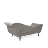 Christopher Knight Home® - Noble House - Calvert Contemporary Velvet Chaise Lounge with Scroll Arms