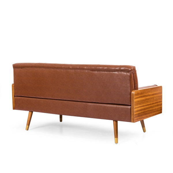 English Elm Aidan Tufted Fabric Sofa with Diamond Stitching and Gold Tipped Rubberwood Legs 61688.00PUCOGN