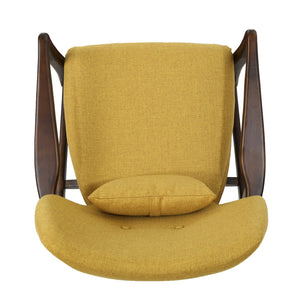English Elm Christopher Knight Home® - Mid Mid Century Modern Fabric Club Chair with Button-Tufted Back and Accent Pillow, Tapered Birch Legs, Stylish Comfort (31.25˝W x 26.25˝D x 32.75˝H) Mustard 59135.00MUS