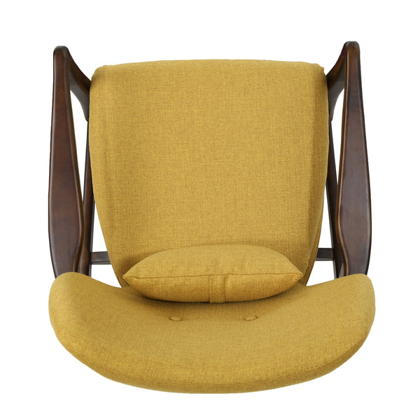 English Elm Christopher Knight Home® - Mid Mid Century Modern Fabric Club Chair with Button-Tufted Back and Accent Pillow, Tapered Birch Legs, Stylish Comfort (31.25˝W x 26.25˝D x 32.75˝H) Mustard 59135.00MUS