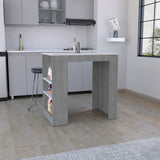 Kitchen Island Doyle, Kitchen, Concrete Gray / Ibiza Marble Color Finish