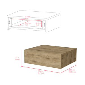 English Elm Nightstand Wall-Mounted Isola Macadamia Beige – Space-Saving Floating Design with Deep Drawer & Top Surface B092142818