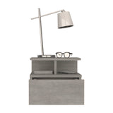 English Elm Nightstand Floating Flopini, Bedroom, Concrete Gray