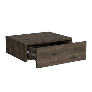 English Elm Nightstand Isola Wall-Mounted Dark Brown Engineered Wood | Space-Saving Drawer, Spacious Top (90") B092142815