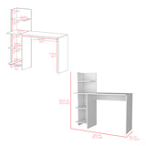 Modern White Office Desk Wichita with 3 Shelves, 47