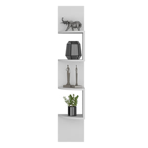 English Elm Shelf Crestone Wall-Mounted Floating Shelf in White — 4 Spacious Engineered Wood Shelves for Living Room Decor and Storage B092142848
