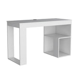 Modern White Desk Adona with Two Shelves, Spacious Surface, Comfortable Design - 19.69 x 47.24 x 73.50