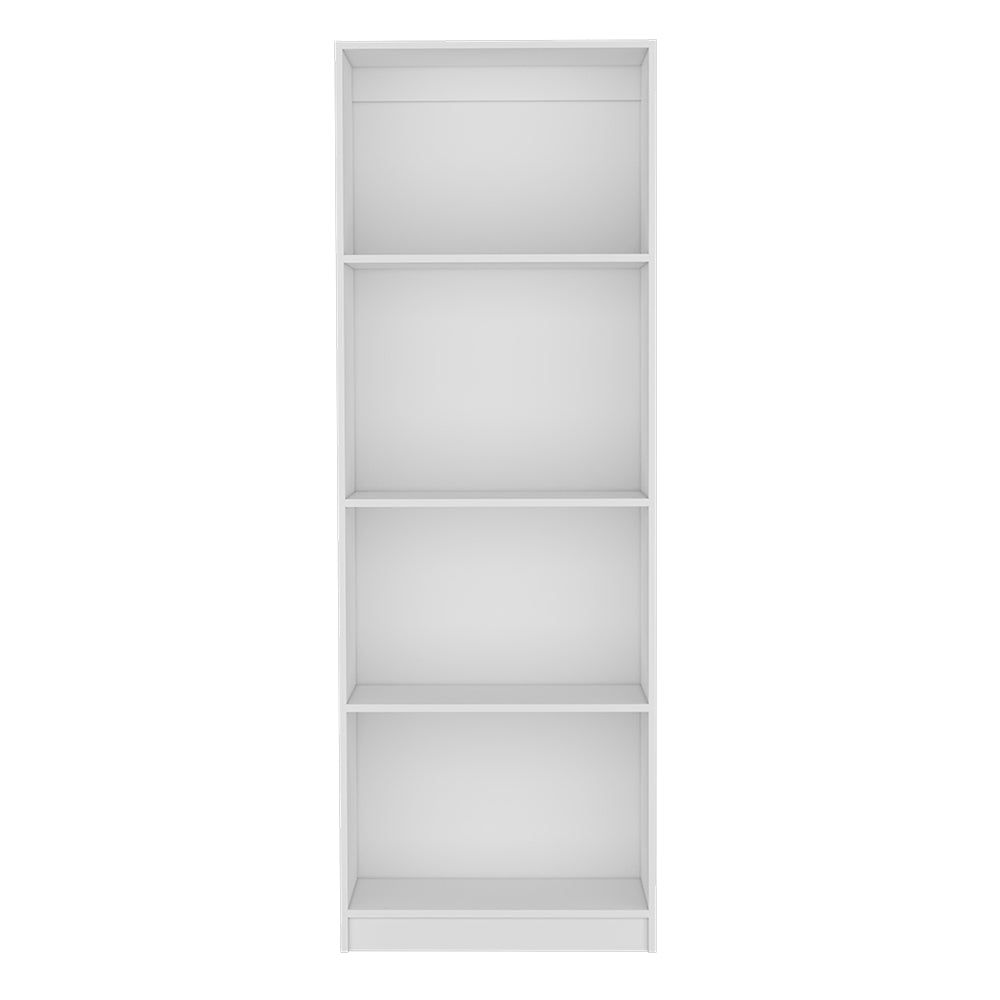 English Elm Bookcase Benzoni Engineered Wood, 4-Tier White Office Shelf Unit for Space-Saving Storage & Display B092142820