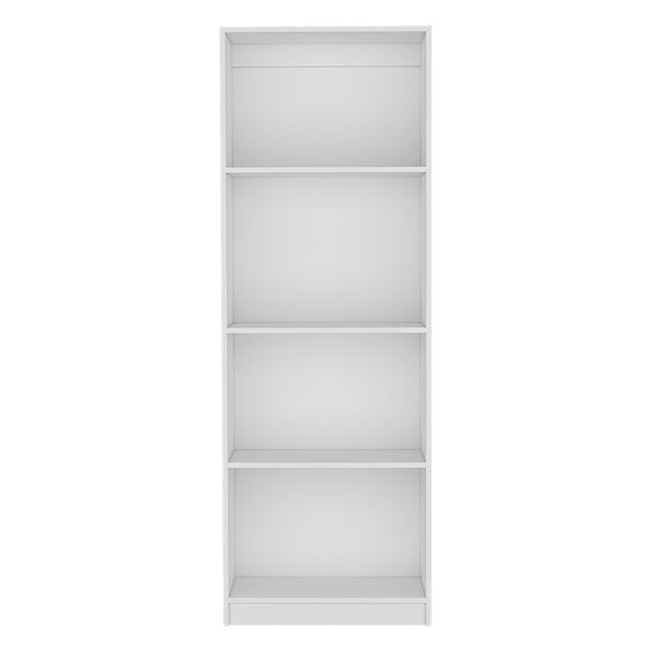 English Elm Bookcase Benzoni Engineered Wood, 4-Tier White Office Shelf Unit for Space-Saving Storage & Display B092142820