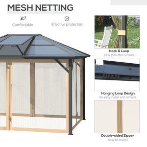 English Elm 10' X 12' Hardtop Gazebo Canopy With Uv-Resistant Roof, Ventilation, And Insect-Free Design For Outdoor Fun W2225S00032