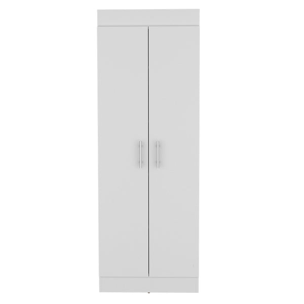 English Elm Pantry Cabinet Clinton White — Slim 73.2" Engineered Wood Kitchen Storage with Metal Handles, Shelves B092142840