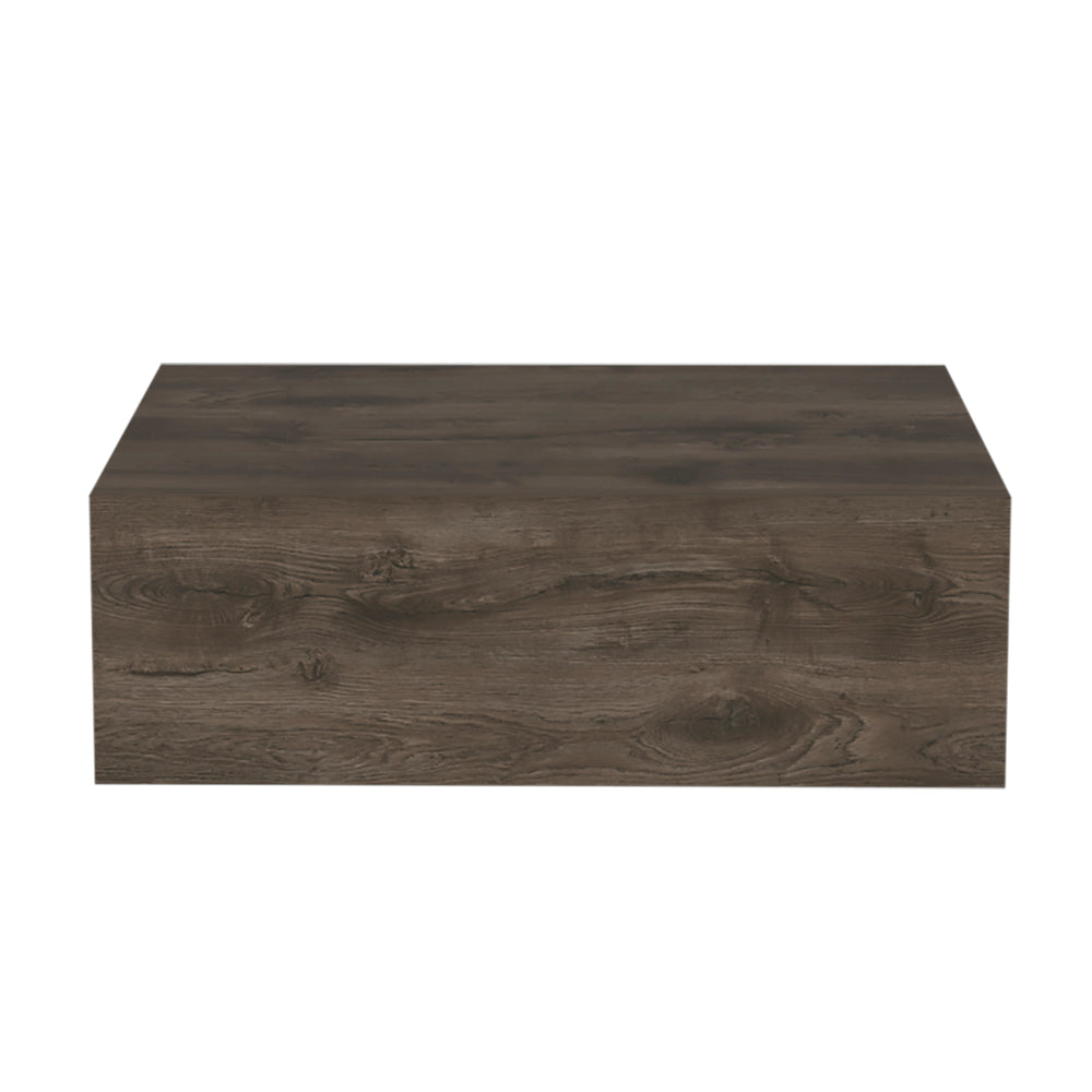 English Elm Nightstand Isola Wall-Mounted Dark Brown Engineered Wood | Space-Saving Drawer, Spacious Top (90") B092142815