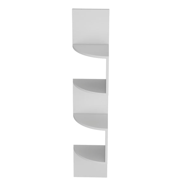 English Elm Shelf Crestone Wall-Mounted Floating Shelf in White — 4 Spacious Engineered Wood Shelves for Living Room Decor and Storage B092142848