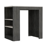 English Elm Kitchen Island Doyle, Kitchen, Smoky Oak / Ibiza Marble Color Finish